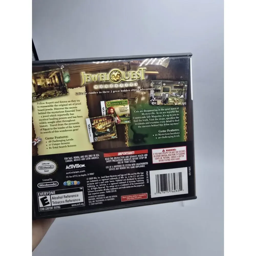 NINTENDO DS Jewel Quest Mysteries Great Hidden Object Gane Complete